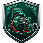 Drain rodding machine emblem